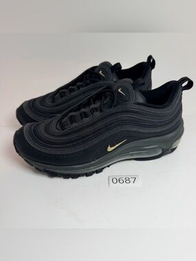 Nike Men’s Air Max 97 Sneakers — Black with Gold Accents